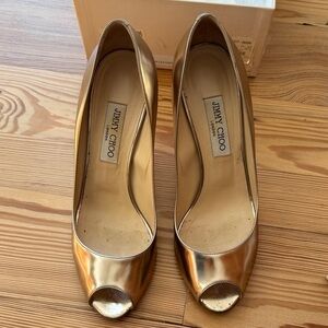 Jimmy Choo Metallic Gold Heels
